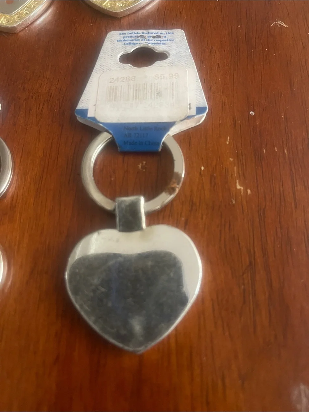 Gold Heart Keychain with Orange Longhorn Logo